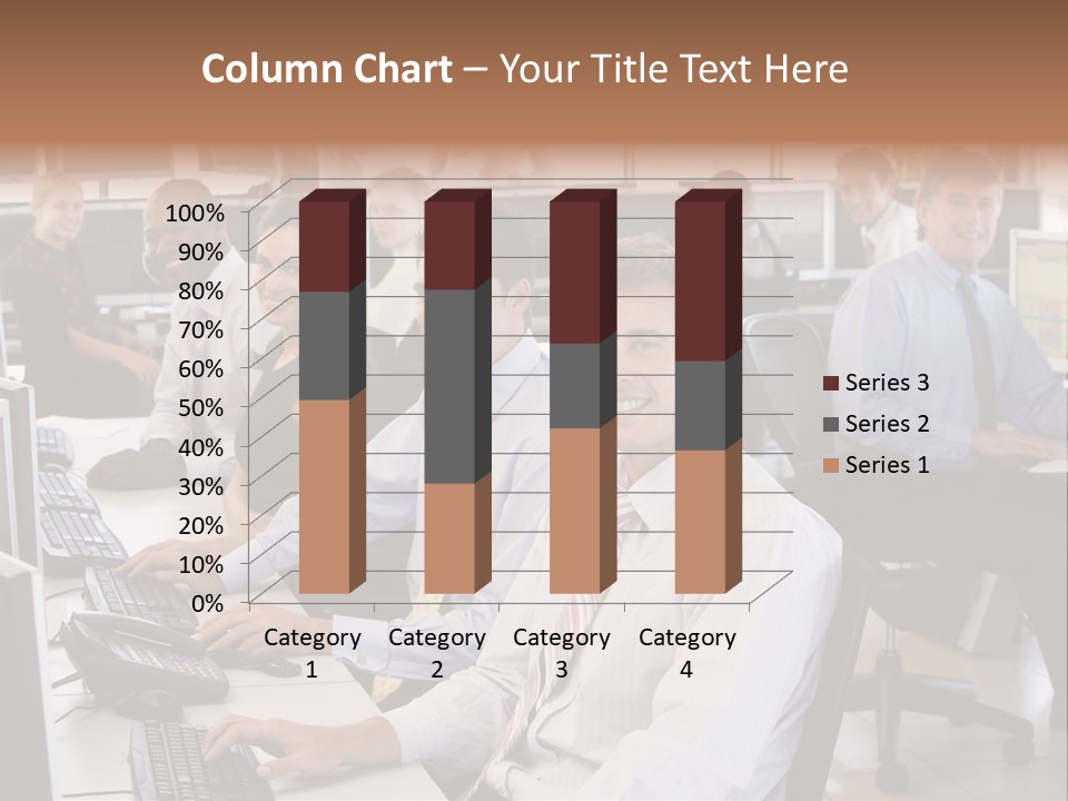 A Group Of People Sitting In Front Of Computers PowerPoint Template