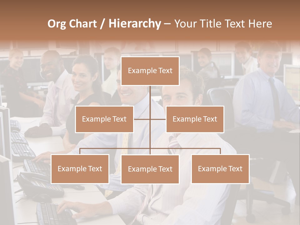 A Group Of People Sitting In Front Of Computers PowerPoint Template
