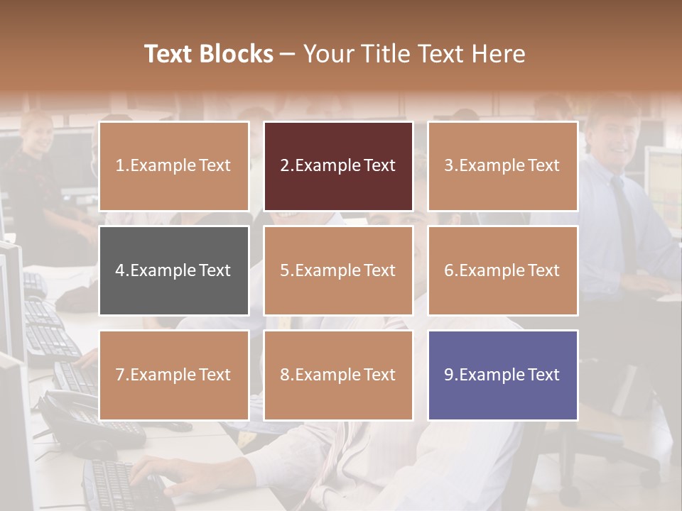 A Group Of People Sitting In Front Of Computers PowerPoint Template