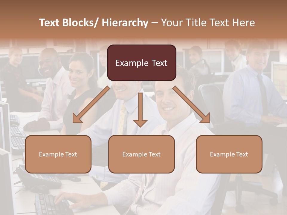A Group Of People Sitting In Front Of Computers PowerPoint Template
