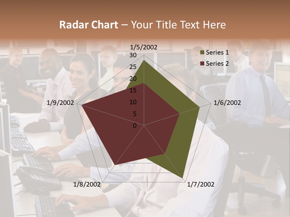A Group Of People Sitting In Front Of Computers PowerPoint Template