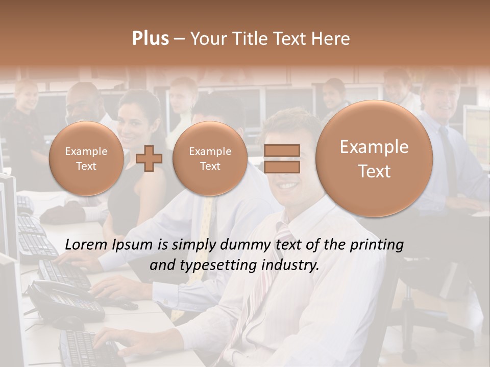 A Group Of People Sitting In Front Of Computers PowerPoint Template
