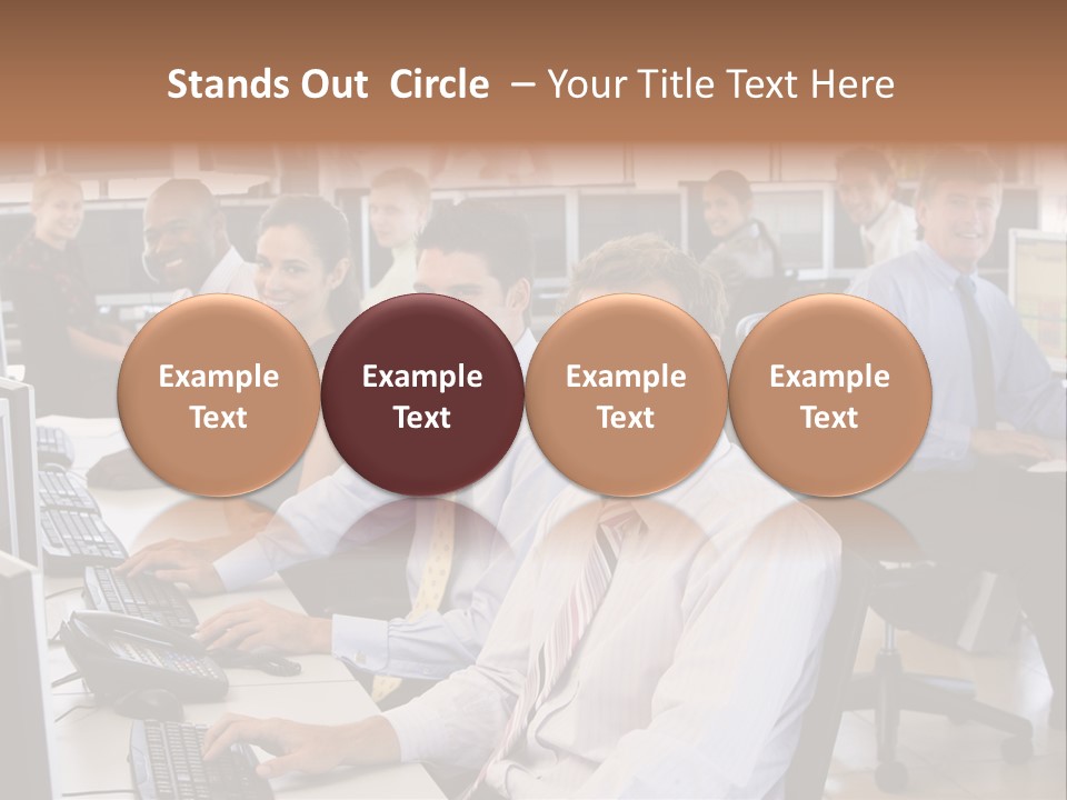 A Group Of People Sitting In Front Of Computers PowerPoint Template