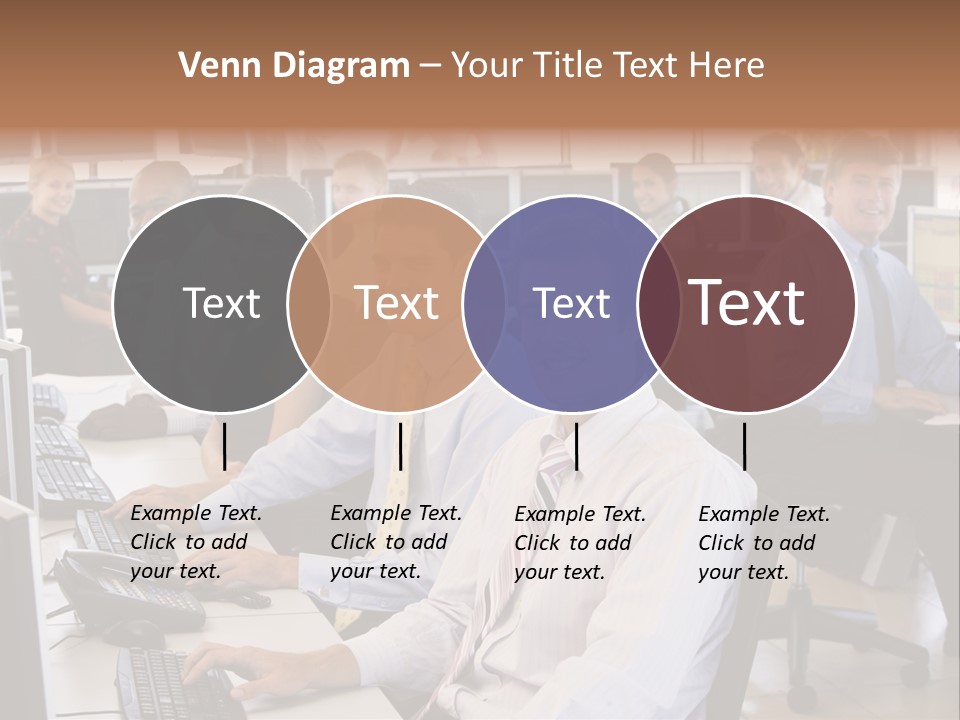 A Group Of People Sitting In Front Of Computers PowerPoint Template