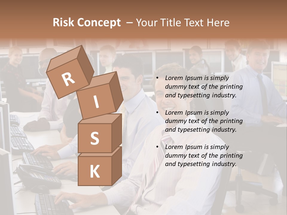 A Group Of People Sitting In Front Of Computers PowerPoint Template