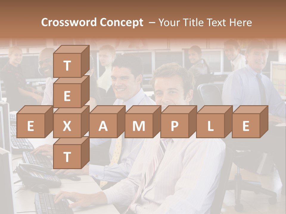 A Group Of People Sitting In Front Of Computers PowerPoint Template