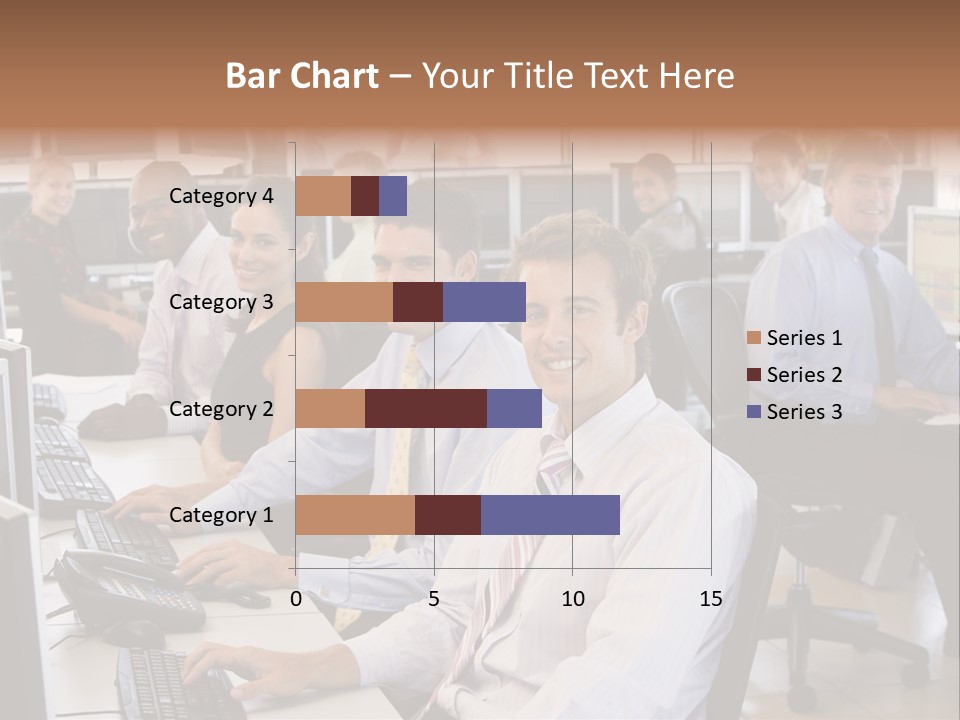 A Group Of People Sitting In Front Of Computers PowerPoint Template