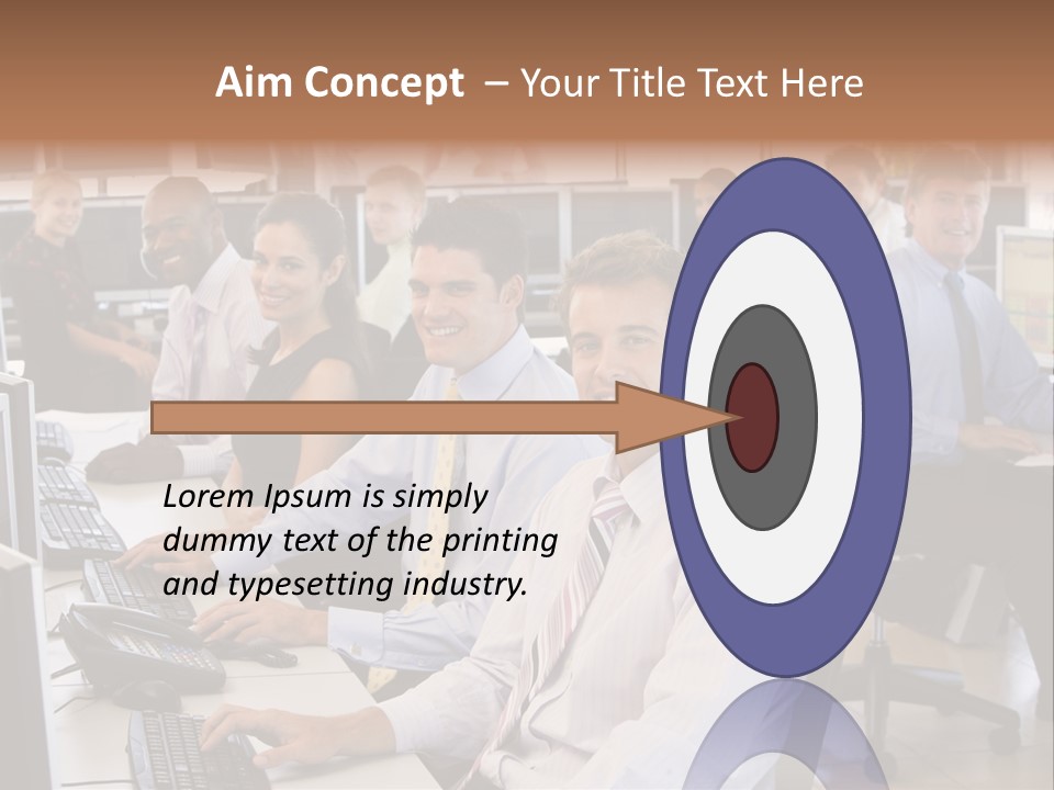 A Group Of People Sitting In Front Of Computers PowerPoint Template