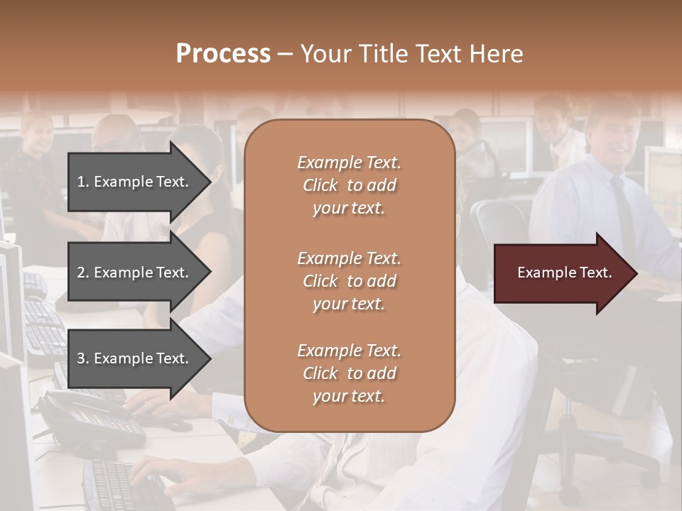 A Group Of People Sitting In Front Of Computers PowerPoint Template