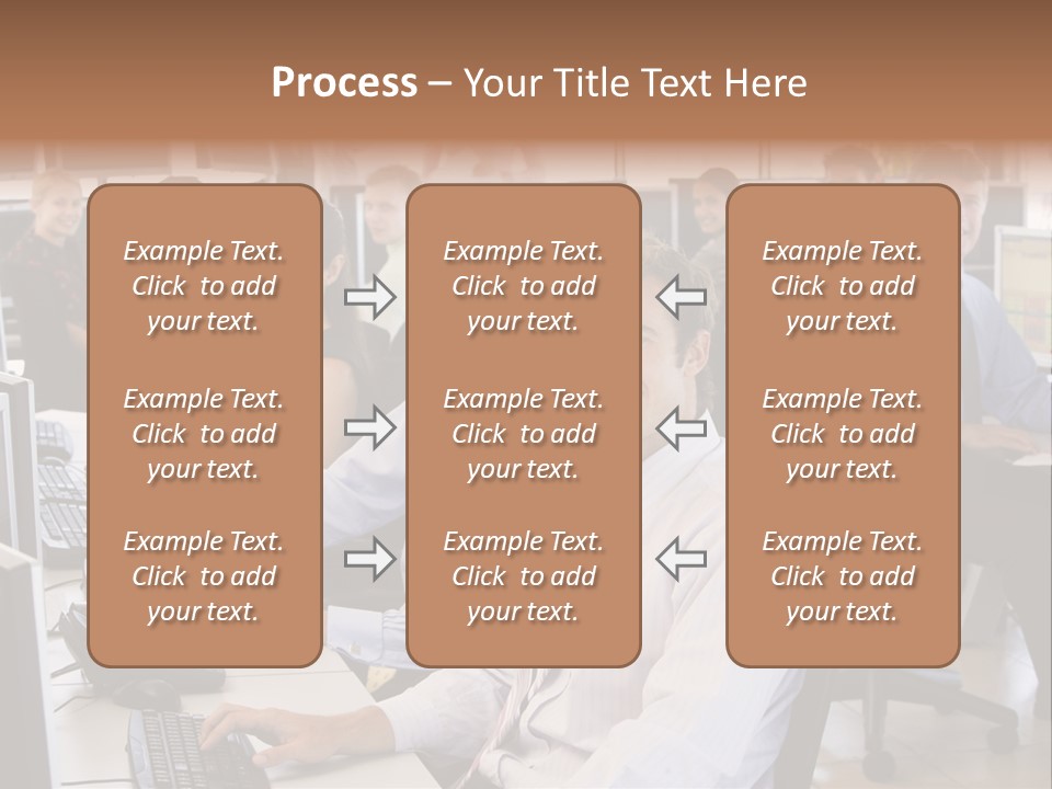 A Group Of People Sitting In Front Of Computers PowerPoint Template