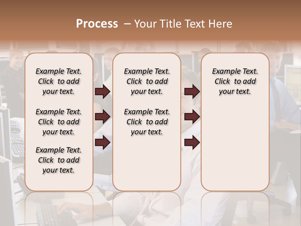 A Group Of People Sitting In Front Of Computers PowerPoint Template
