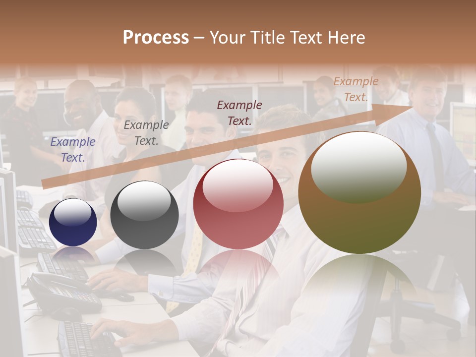 A Group Of People Sitting In Front Of Computers PowerPoint Template