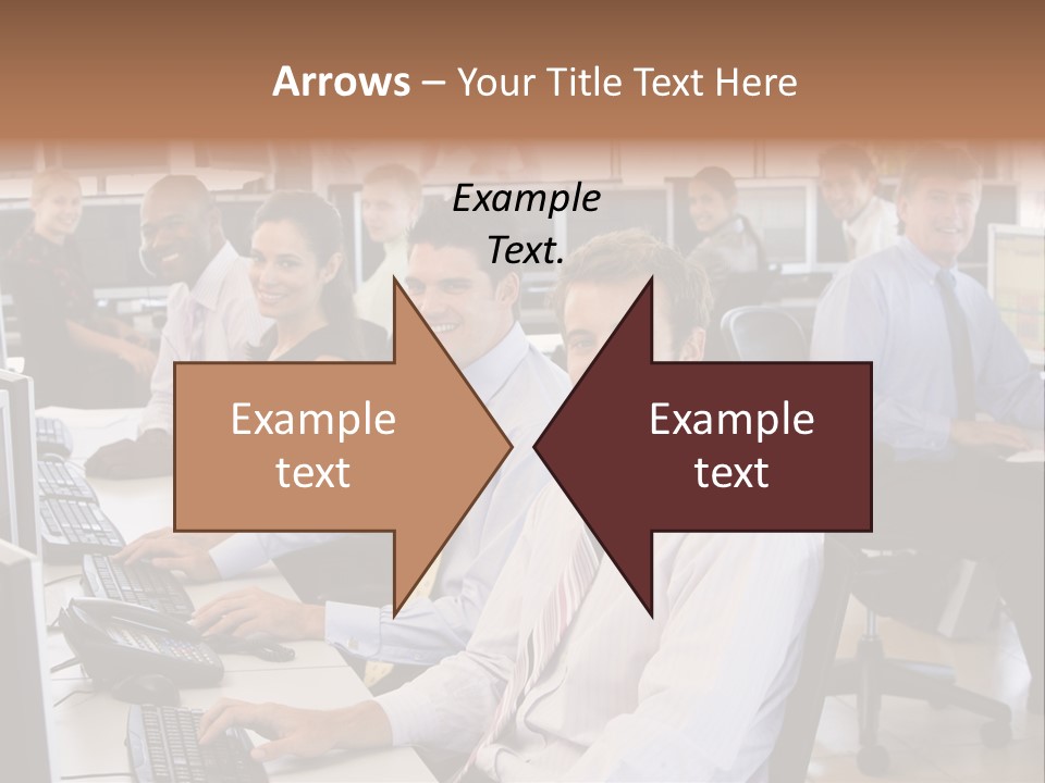 A Group Of People Sitting In Front Of Computers PowerPoint Template