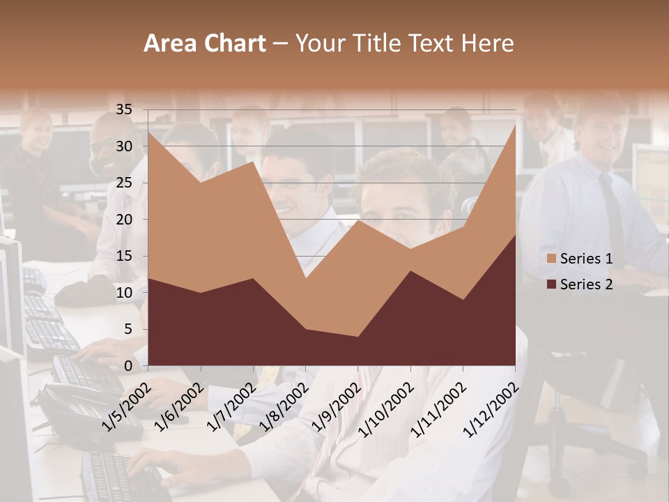 A Group Of People Sitting In Front Of Computers PowerPoint Template