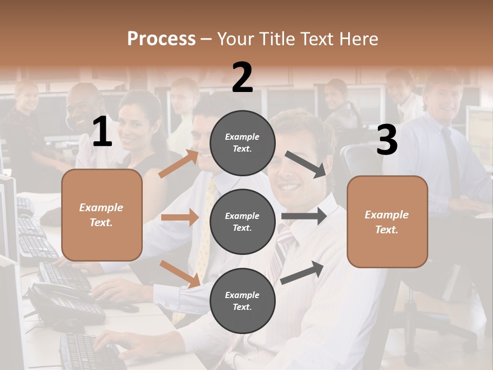 A Group Of People Sitting In Front Of Computers PowerPoint Template