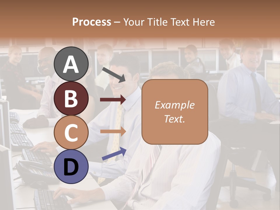A Group Of People Sitting In Front Of Computers PowerPoint Template