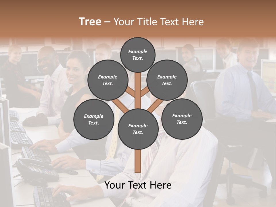 A Group Of People Sitting In Front Of Computers PowerPoint Template