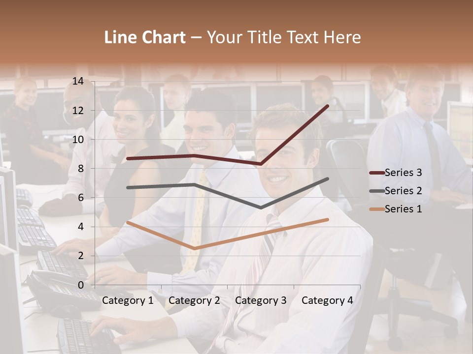 A Group Of People Sitting In Front Of Computers PowerPoint Template