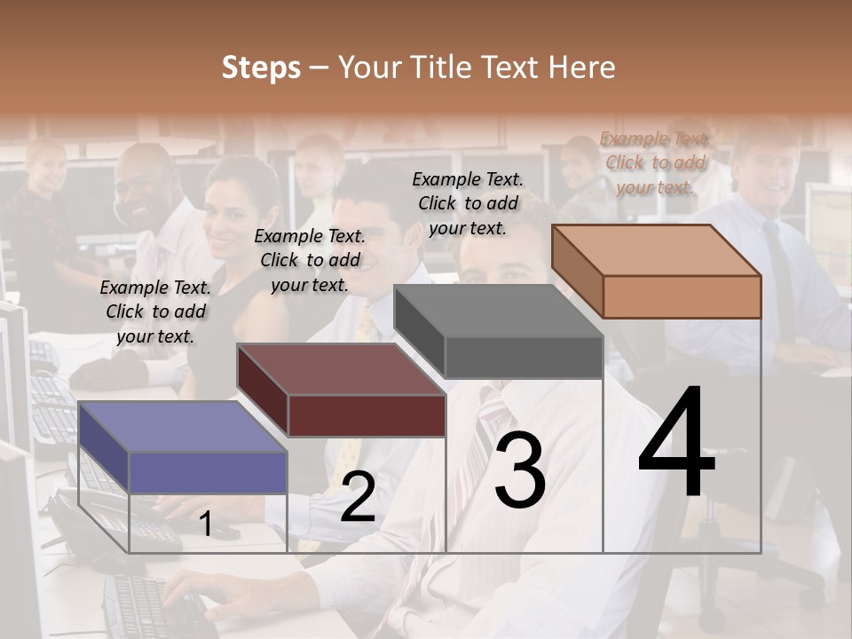 A Group Of People Sitting In Front Of Computers PowerPoint Template