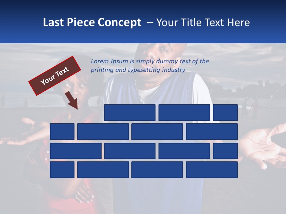 A Man And A Woman Standing On A Beach PowerPoint Template