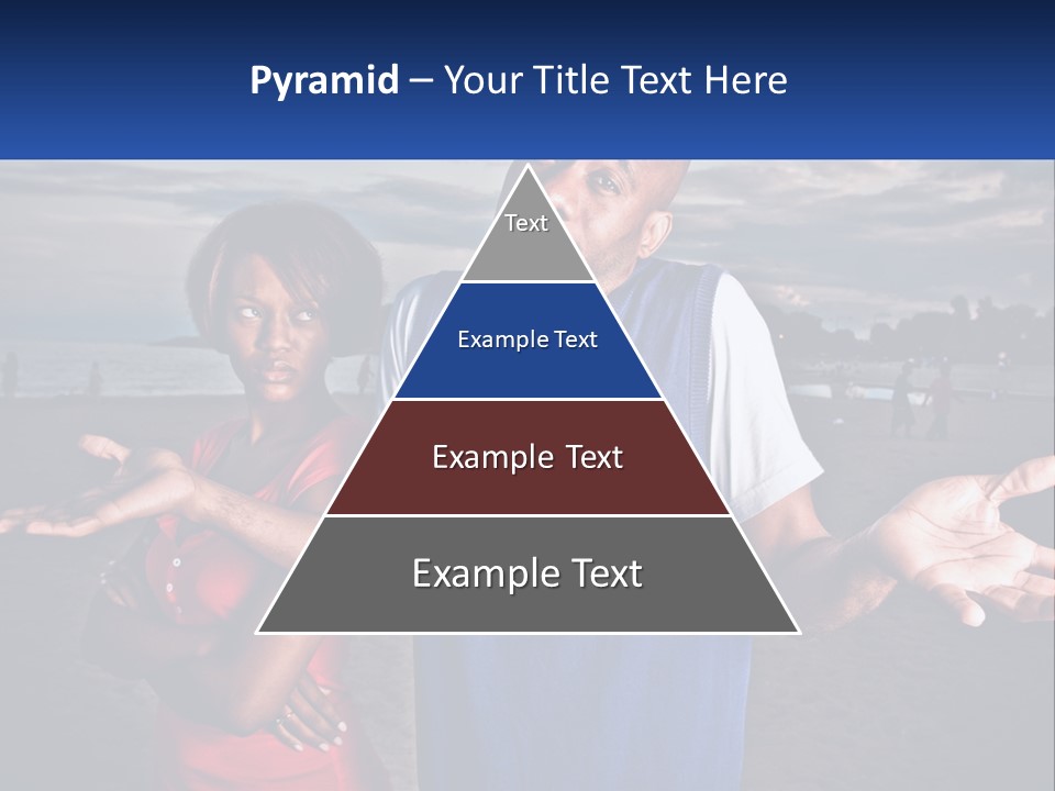 A Man And A Woman Standing On A Beach PowerPoint Template