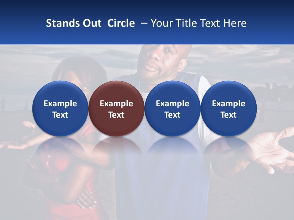 A Man And A Woman Standing On A Beach PowerPoint Template