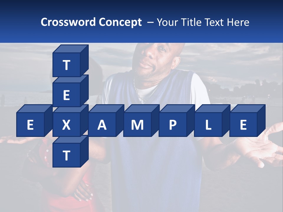 A Man And A Woman Standing On A Beach PowerPoint Template