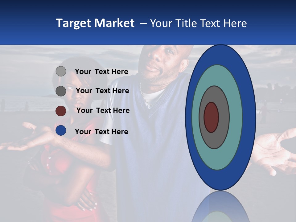 A Man And A Woman Standing On A Beach PowerPoint Template