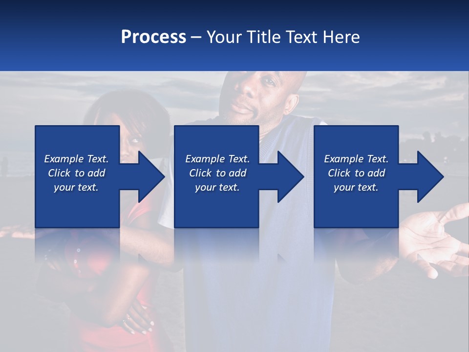 A Man And A Woman Standing On A Beach PowerPoint Template