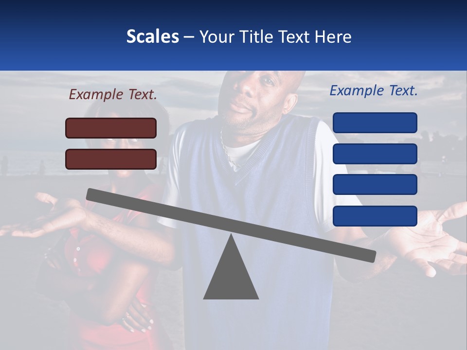 A Man And A Woman Standing On A Beach PowerPoint Template