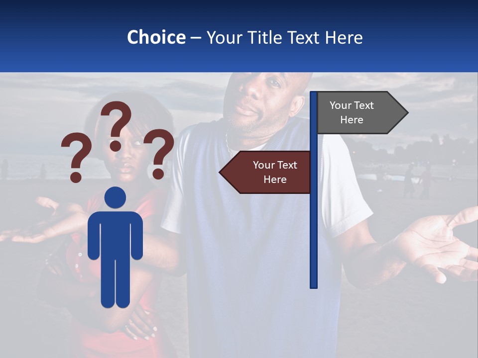 A Man And A Woman Standing On A Beach PowerPoint Template