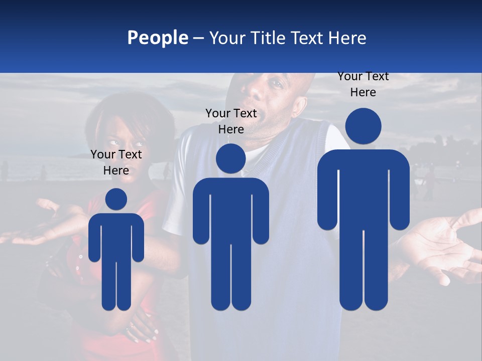 A Man And A Woman Standing On A Beach PowerPoint Template