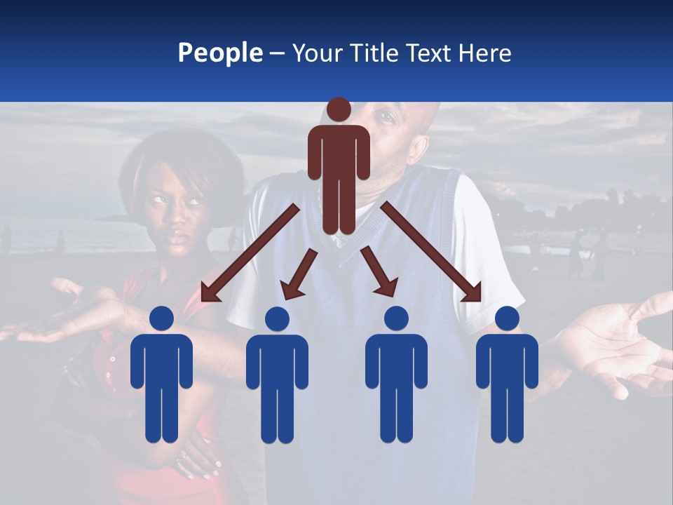 A Man And A Woman Standing On A Beach PowerPoint Template