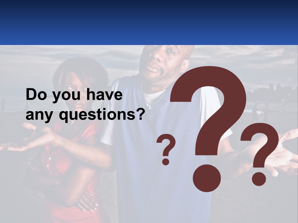 A Man And A Woman Standing On A Beach PowerPoint Template