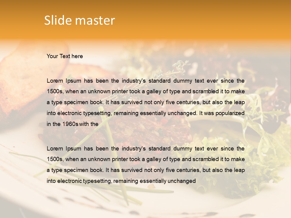 A Plate Of Food With Bread And Lettuce PowerPoint Template