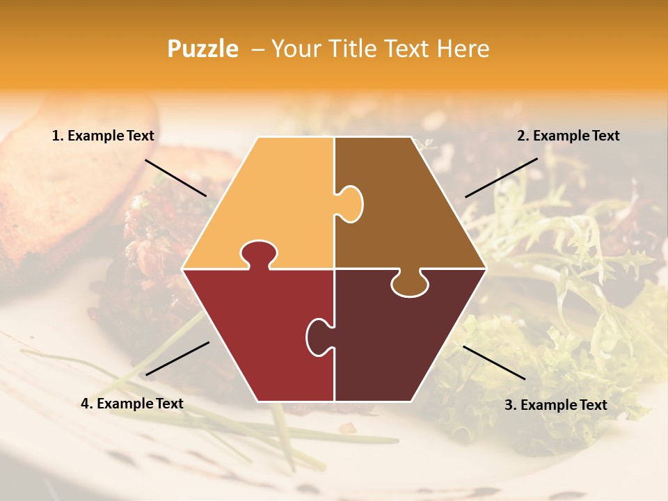 A Plate Of Food With Bread And Lettuce PowerPoint Template