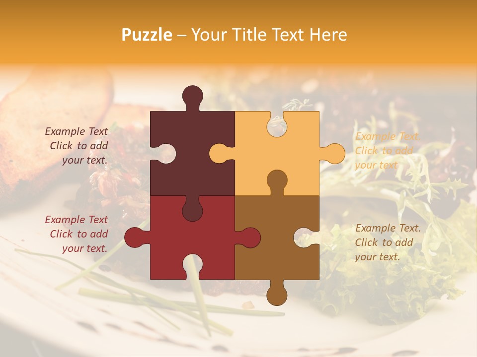 A Plate Of Food With Bread And Lettuce PowerPoint Template