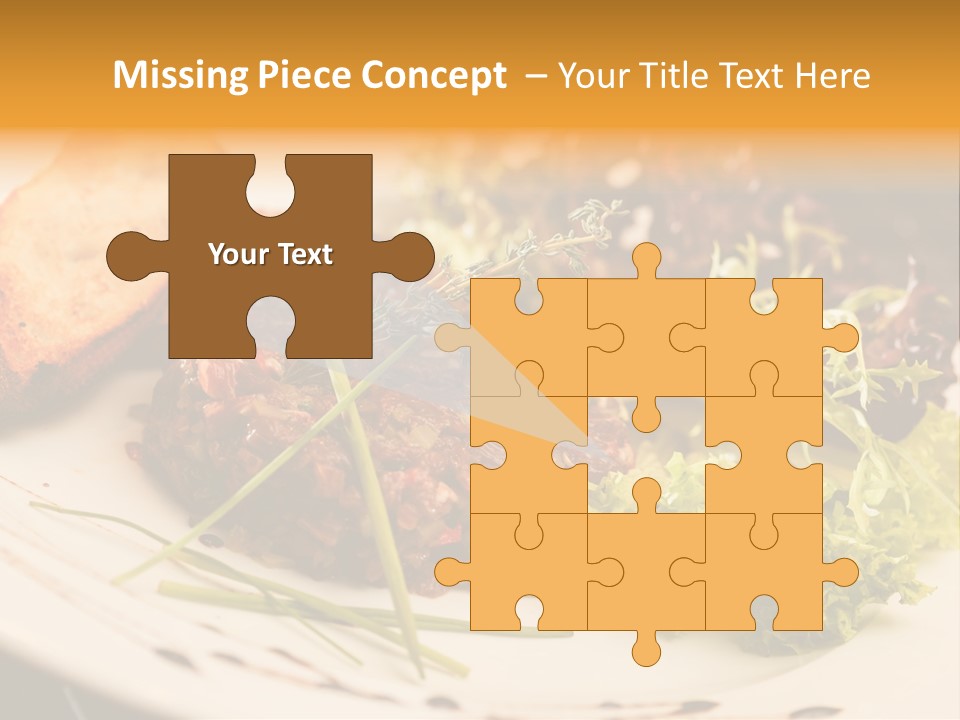 A Plate Of Food With Bread And Lettuce PowerPoint Template