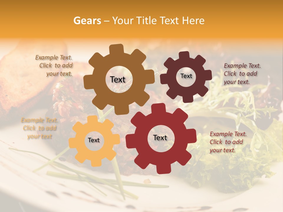 A Plate Of Food With Bread And Lettuce PowerPoint Template