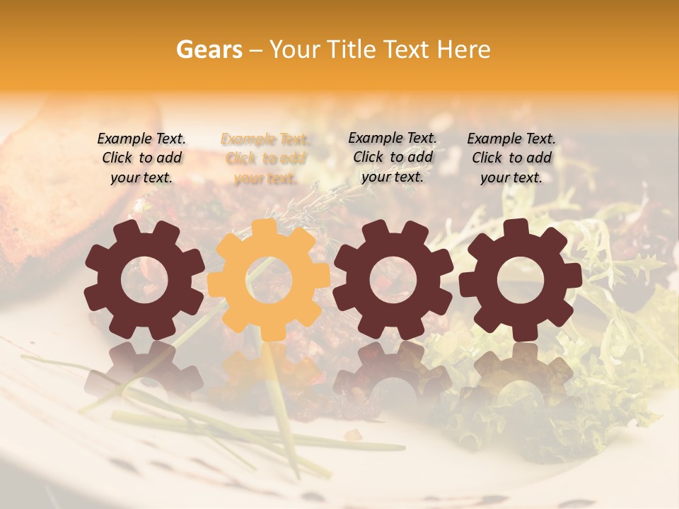 A Plate Of Food With Bread And Lettuce PowerPoint Template