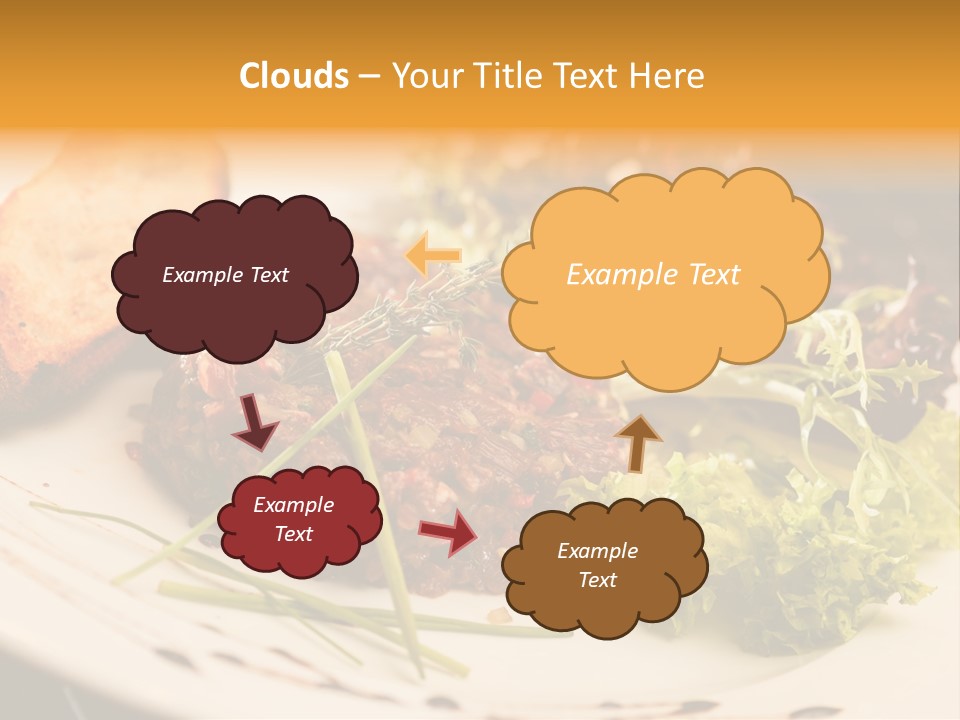 A Plate Of Food With Bread And Lettuce PowerPoint Template