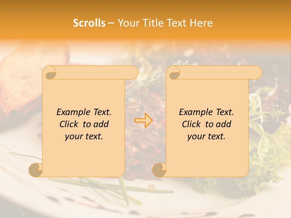 A Plate Of Food With Bread And Lettuce PowerPoint Template