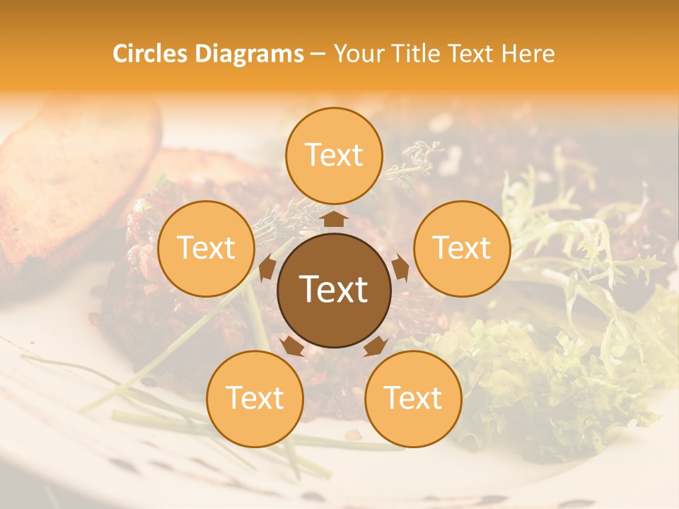 A Plate Of Food With Bread And Lettuce PowerPoint Template