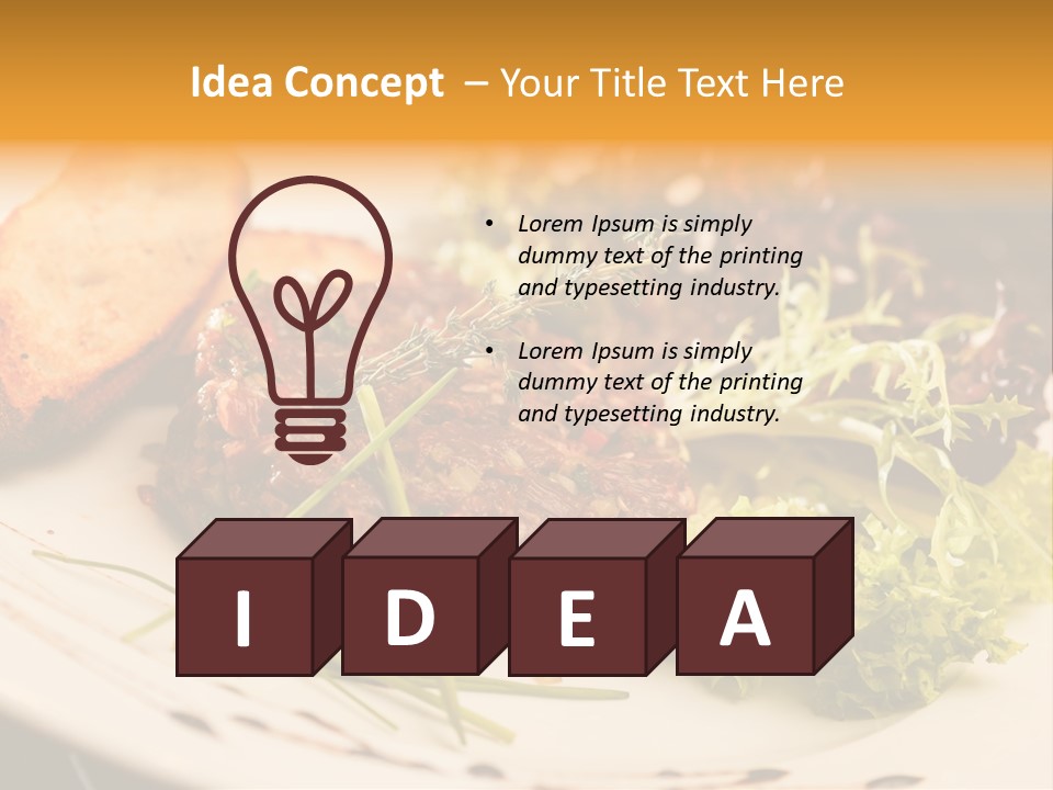 A Plate Of Food With Bread And Lettuce PowerPoint Template