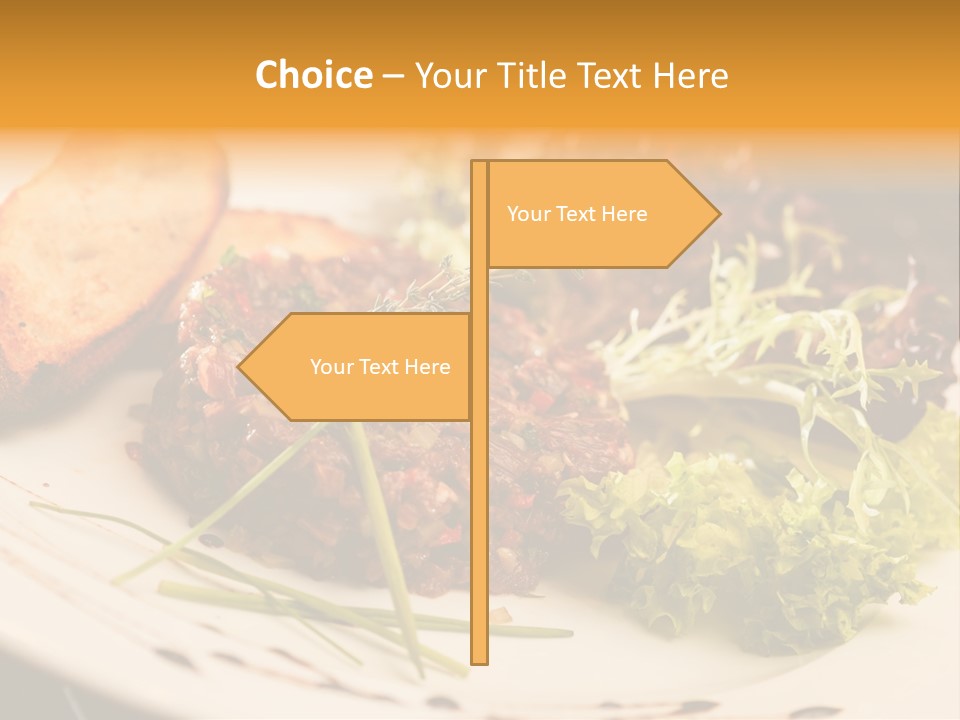 A Plate Of Food With Bread And Lettuce PowerPoint Template