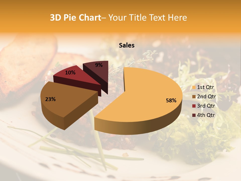 A Plate Of Food With Bread And Lettuce PowerPoint Template
