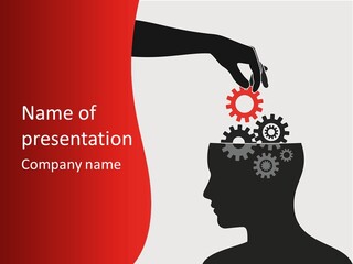 A Person's Head With Gears Coming Out Of It PowerPoint Template