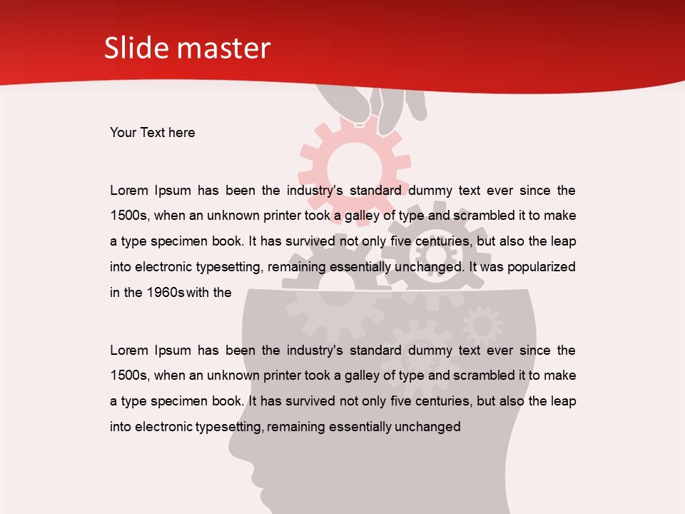 A Person's Head With Gears Coming Out Of It PowerPoint Template