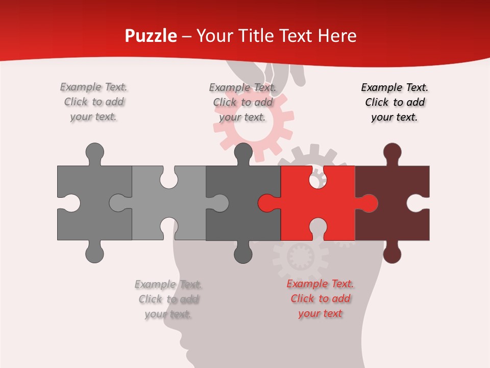 A Person's Head With Gears Coming Out Of It PowerPoint Template