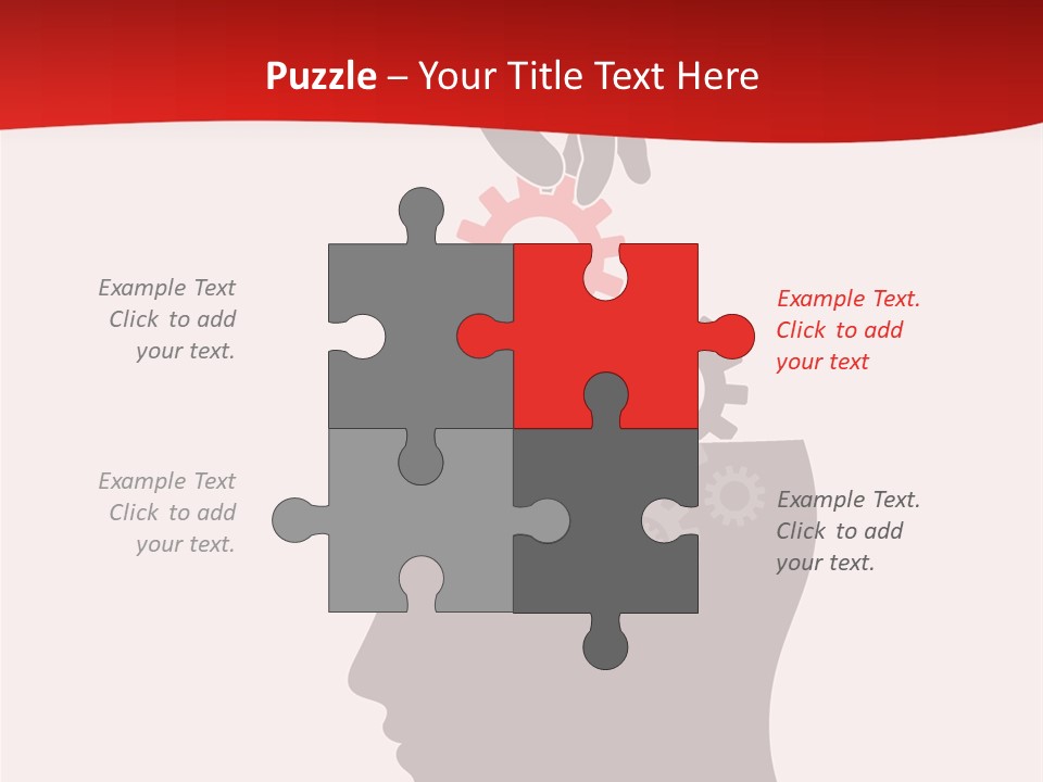A Person's Head With Gears Coming Out Of It PowerPoint Template